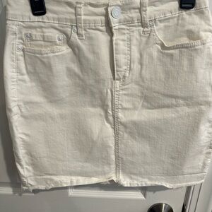 White Denim Mini Skirt